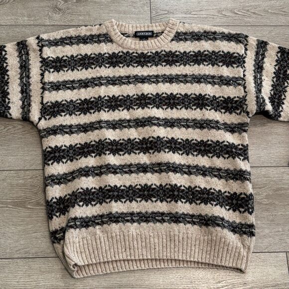 Vintage Jantzen Wool Sweater Mens Large Geometric Pattern Winter 90s Grandpa - Picture 1 of 6